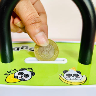 Kids Piggy Bank with Lock – Cute Cartoon Savings Box with Handle