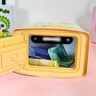 Kids Piggy Bank with Lock – Cute Cartoon Savings Box with Handle