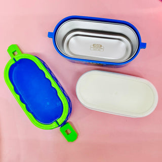 Kids Animal Cartoon Lunch Box – Double Layer Tiffin with Handle (600ml+300ml)
