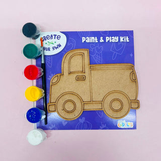Construction Vehicles Paint & Play Kit – Create Your Own MDF Dino Art Set for Kids (Pack Of 4)