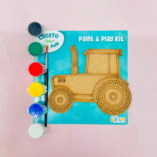 Construction Vehicles Paint & Play Kit – Create Your Own MDF Dino Art Set for Kids (Pack Of 4)