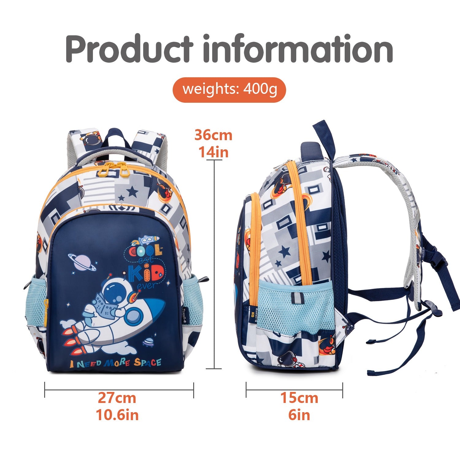 astros backpack kids Astro on Rocket Design Backpack for Kids (White-Navy Blue) – Cots and Cuddles