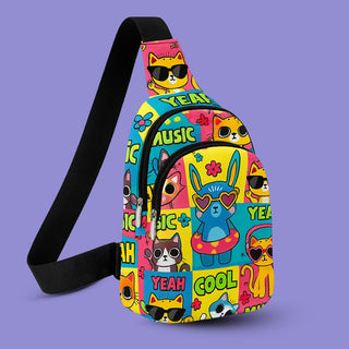 The Cat Print Crossbody Bag for Kids
