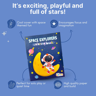 Cots and Cuddles Cartoon Colouring Book for Kids (Space)