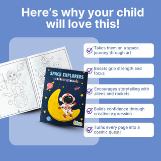 Cots and Cuddles Cartoon Colouring Book for Kids (Space)