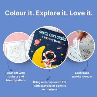 Cots and Cuddles Cartoon Colouring Book for Kids (Space)