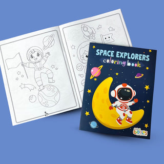 Pack of 10 | Cots and Cuddles Cartoon Colouring Book for Kids - 69 per pcs- (Space)