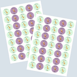 Round Waterproof Labels - Wild Animal (77 Pcs) (PREPAID ONLY)