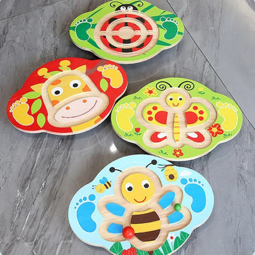 Wooden Ball and Human Balancing Plate: Fun and Educational Toy for Kids