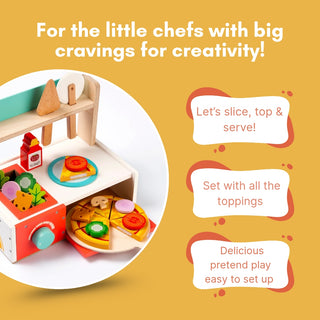 Cots and Cuddles Premium Quality Wooden Pizza Making Toy for Kids