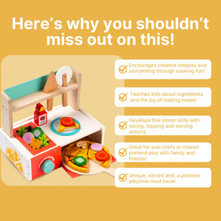 Cots and Cuddles Premium Quality Wooden Pizza Making Toy for Kids
