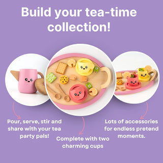 Cots and Cuddles Premium Quality Wooden Tea Party Set for Kids