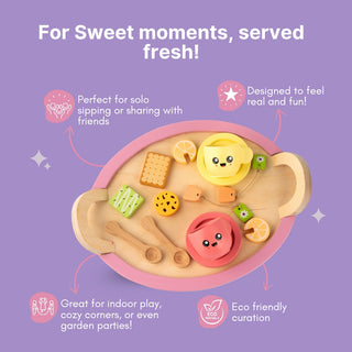 Cots and Cuddles Premium Quality Wooden Tea Party Set for Kids