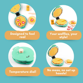 Cots and Cuddles Premium Quality Wooden Waffle Maker Toy for Kids