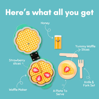 Cots and Cuddles Premium Quality Wooden Waffle Maker Toy for Kids