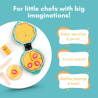 Cots and Cuddles Premium Quality Wooden Waffle Maker Toy for Kids