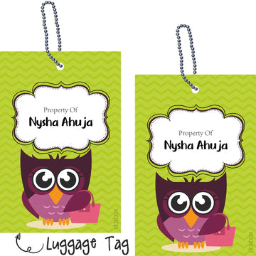 Luggage Tags - Z-Zag Owl - Pack of 2 Tags - PREPAID ONLY
