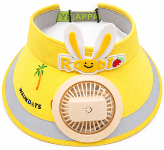 Stay Cool and Stylish with our Animal-Themed Summer Sun Visor Cap: Adjustable Strap and Built-in Fan