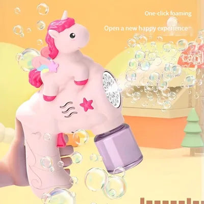 Unicorn Wonders: Battery-Powered Bubble Gun for Children