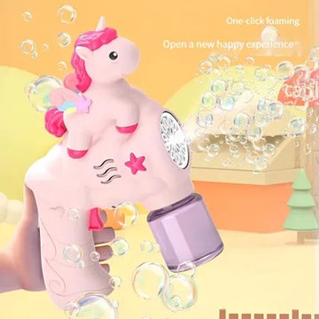 Unicorn Wonders: Battery-Powered Bubble Gun for Children