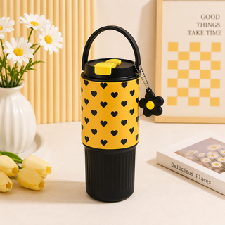 Kawaii Insulated Tumbler with Handle & Charm – 750ml