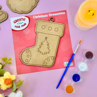 Diy Christmas Ornaments MDF Cut out Coloring Kit for kids (Pack of 4)