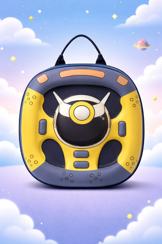 3D Steering Wheel Hard Shell Backpack – Kids School Bag