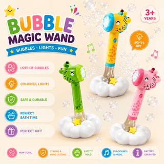 Giraffe Bubble Magic Wand — Light-Up & Musical Bubble Blower for Kids