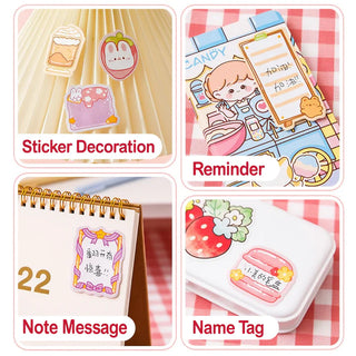 Cute Chibi Charm Kawaii Memo Pad Set — Cute Die-Cut Sticky Notes for Kids (Pack Of 4)