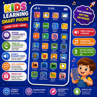 Kids Learning Smart Phone Toy — 28 Interactive Features | Hindi & English | Ages 2–6