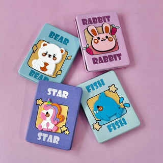 3D Animal Design Pocket Size Rectangle Compact Mirror (Random) 1pc