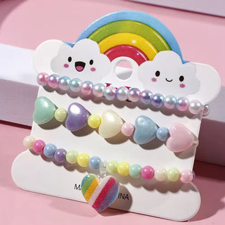 Korean Design Cute Acrylic Bead Bracelet Set for Kids (3pc)