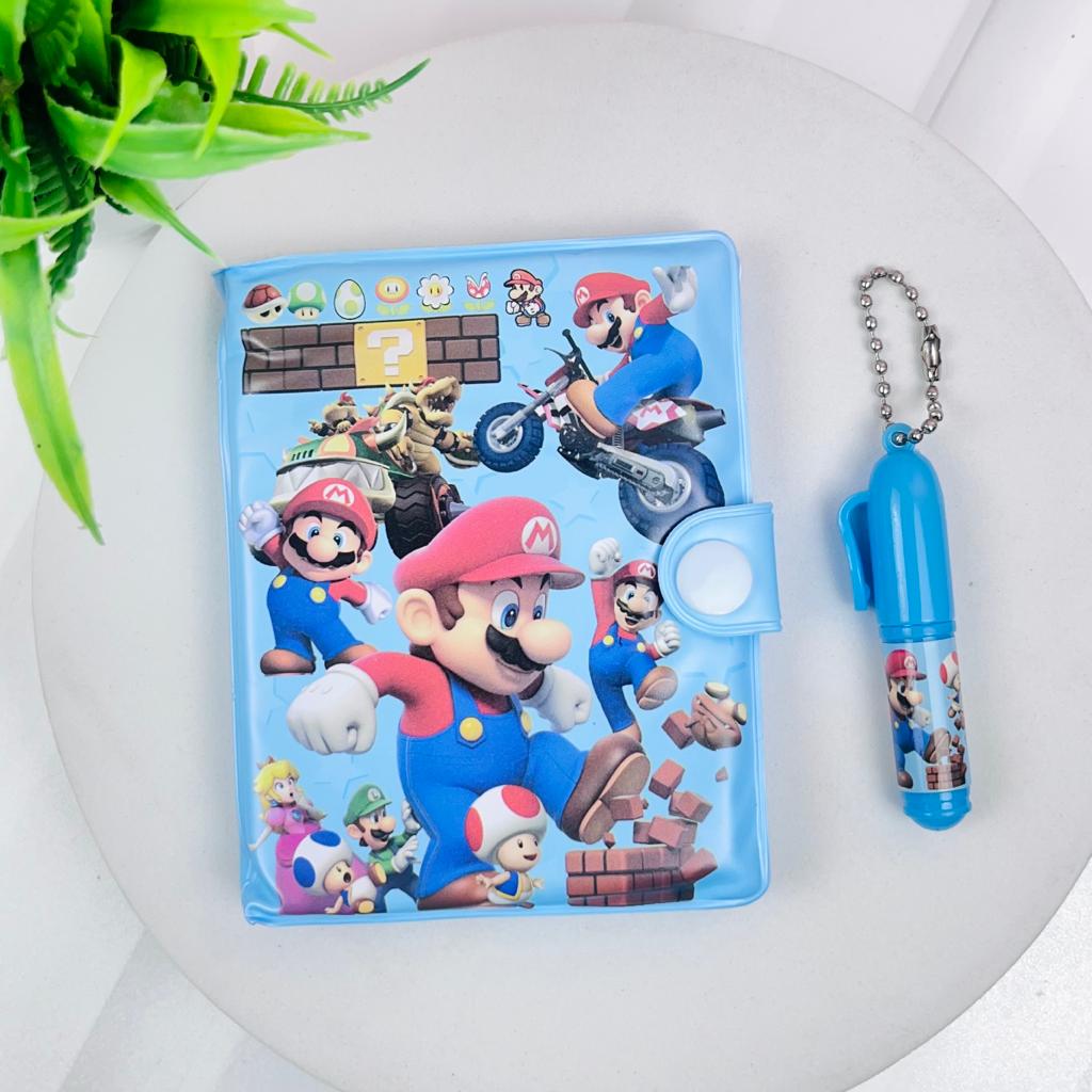 Cute Mini Mario Design Pocket Diary with Pen for Kids (Random Colour ...