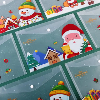 Joyful Christmas-Themed A4 Transparent Folder