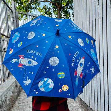 Magical Color-Changing Umbrella for Kids: Dark Blue Space (Design May Vary)