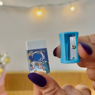 Cute Cartoon design Glitter Scale with Stationery & Storage Case (Boys & Girls random)