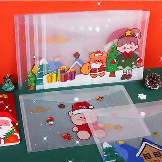 Joyful Christmas-Themed A4 Transparent Folder