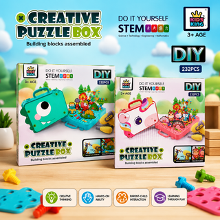 Creative Puzzle Box – 232 Pcs DIY STEM Building Blocks Set for Kids (3+ Years)