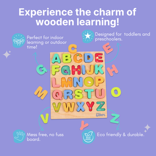 Cots and Cuddles Wooden Alphabet Board for Kids Age 1+