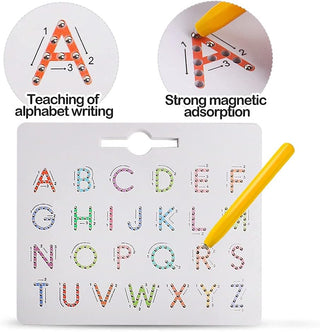 2-in-1 Magnetic Alphabet Tracing Board  for Kids - Capital and Small Alphabets