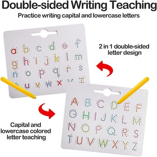 2-in-1 Magnetic Alphabet Tracing Board  for Kids - Capital and Small Alphabets