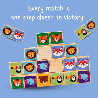 Wooden Animal Faces Dominos