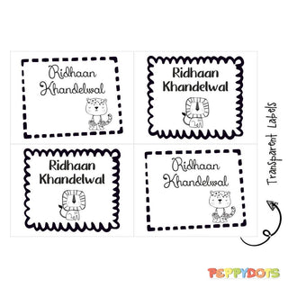 Transparent Labels -Animal- Pack of 72 Tags - (PREPAID ONLY)