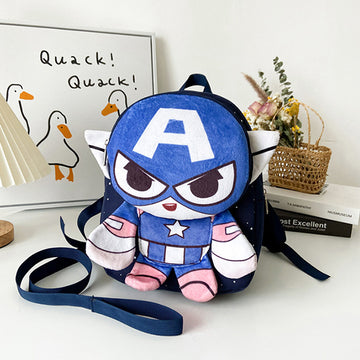 3D Avenger Design Backpack with Front Pocket for Kids