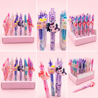 Kawaii Unicorn Erasable Gel Pens — Cute 3D Character Toppers | 0.5mm