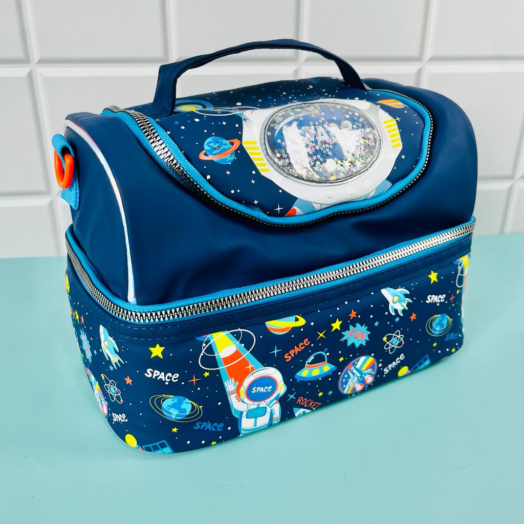 Premium Quality Multipurpose Double Decker Insulated Bag For Kids (Space)