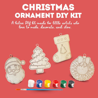Diy Christmas Ornaments MDF Cut out Coloring Kit for kids (Pack of 4)