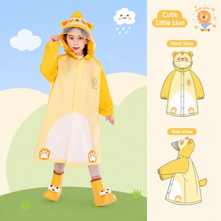 Adorable Cartoon Animal Raincoat for Kids (Only Raincoat)
