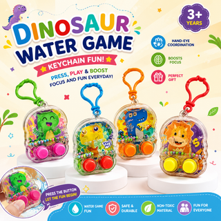 Dinosaur Water Ring Game Keychain – Mini Pocket Toy for Kids