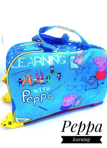 Cartoon-Themed Duffel Bag with Trolley For Kids (Peppa Pig)